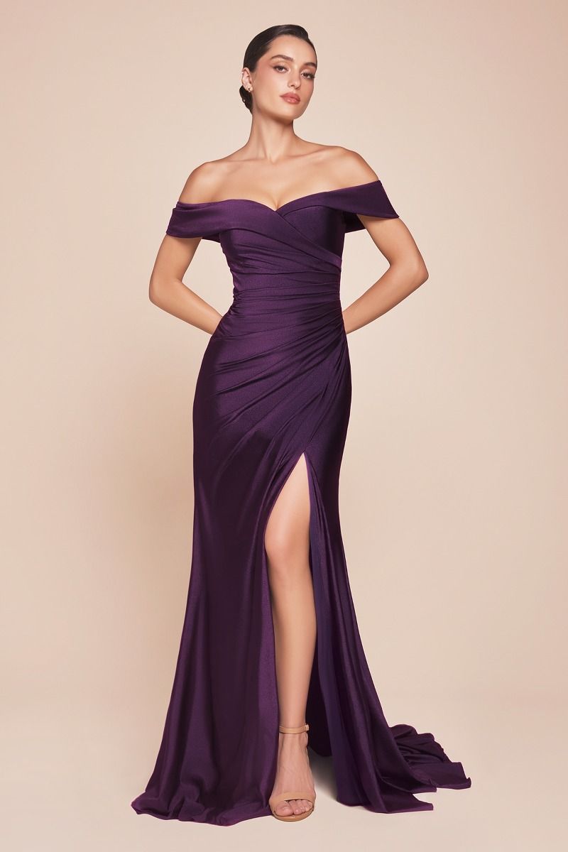 Off The Shoulder Sweetheart Neckline Gown by Cinderella Divine CD790 - Special Occasion