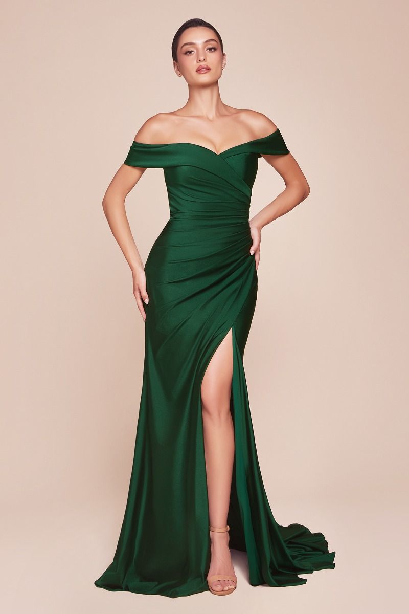 Off The Shoulder Sweetheart Neckline Gown by Cinderella Divine CD790