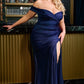 Sweetheart Off The Shoulder Mermaid Gown by Cinderella Divine CD790C - Curves