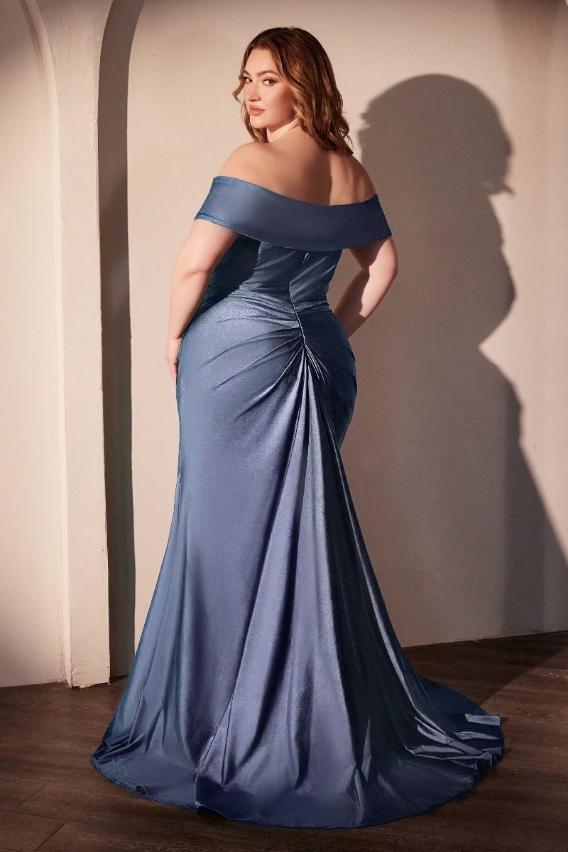 Sweetheart Off The Shoulder Mermaid Gown by Cinderella Divine CD790C - Curves