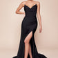 Satin Strapless Pointed V-Neckline Gown by Cinderella Divine CD791 - Special Occasion