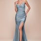 Satin Strapless Pointed V-Neckline Gown by Cinderella Divine CD791 - Special Occasion