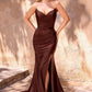 Strapless Pointed V-Neckline Gown by Cinderella Divine CD791 - Special Occasion