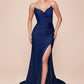 Satin Strapless Pointed V-Neckline Gown by Cinderella Divine CD791 - Special Occasion