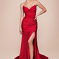 Strapless Pointed V-Neckline Gown by Cinderella Divine CD791 - Special Occasion