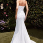 Strapless Pointed Sweetheart Neckline Wedding Gown by Cinderella Divine CD791W