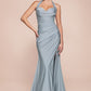 Satin Halter Neckline Leg Slit Gown by Cinderella Divine CD796 - Special Occasion (2-12 Size)