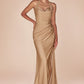 Satin Halter Neckline Leg Slit Gown by Cinderella Divine CD796 - Special Occasion (2-12 Size)