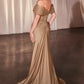 Off The Shoulder Sweetheart Neckline Gown by Cinderella Divine CD798 - Special Occasion/Curves