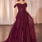 Off The Shoulder Scoop Neckline Gown by Cinderella Divine CD799 - Special Occasion/Curves
