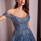Off The Shoulder Scoop Neckline Gown by Cinderella Divine CD799 - Special Occasion/Curves