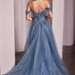 Off The Shoulder Scoop Neckline Gown by Cinderella Divine CD799 - Special Occasion/Curves