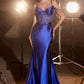 Satin Fitted Sexy Mermaid Gown by Cinderella Divine CD820 - Special Occasion