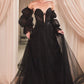 Glitter Tulle Sweetheart Neckline Gown by Cinderella Divine CD830 - Special Occasion/Curves