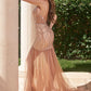 Sheer Embellished Mermaid Gown by Cinderella Divine CD833 - Special Occasion