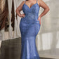 Embellished Sweetheart Neckline Gown by Cinderella Divine CD845C - Curves