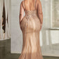 Embellished Sweetheart Neckline Gown by Cinderella Divine CD845C - Curves