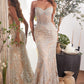 Embellished Strapless Mermaid Gown by Cinderella Divine CD847 - Special Occasion/Curves