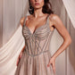 Embellished A-Line Layered Tulle Gown by Cinderella Divine CD849 -  Special Occasion/Curves