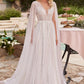 Sparkle Long Sleeves A-Line Bridal Gown by Ladivine - CD852W