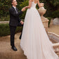 Appliqued Lace & Tulle A-Line Bridal Gown by Ladivine CD854W