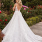 Floral Appliques Layered Lace A-Line Bridal Gown by Ladivine CD857W