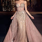 Beaded Fitted Thin Straps Mermaid Gown By Ladivine CD863 - Women Evening Formal Gown - Special Occasion