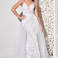 Floral Lace Bridal Gown With Tulle Overskirt Cinderella Divine CD931W