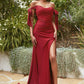 Off the Shoulder Fitted Stretch Jersey Dress by Cinderella Divine CD943 - Special Occasion