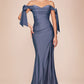 Off the Shoulder Fitted Stretch Jersey Dress by Cinderella Divine CD943C - Curves