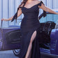 Off the Shoulder Fitted Stretch Jersey Dress by Cinderella Divine CD943C - Curves