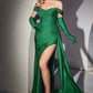Off The Shoulder Slit Women Formal Gown By Ladivine CD988 - Special Occasion