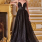 Sexy Layered Glitter Tulle Ball Gown with Slit - Women Formal Gown By Ladivine CD996 - Special Occasion/Curves
