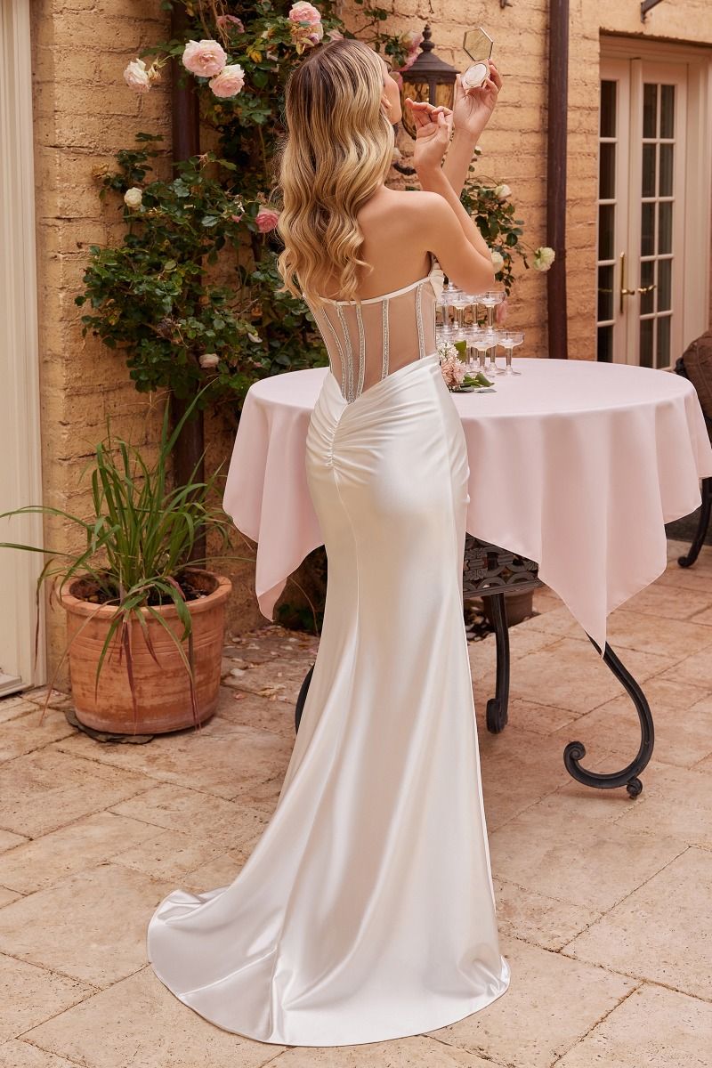 Satin corset wedding on sale dress