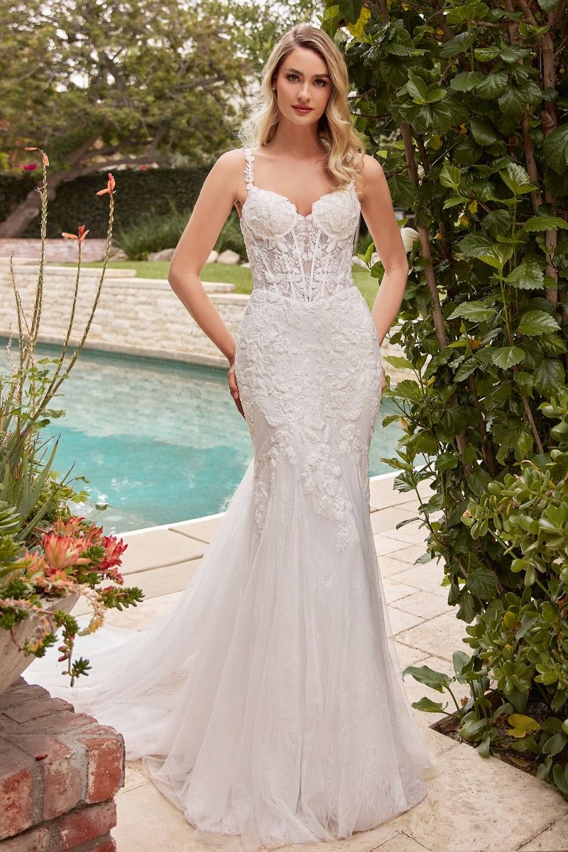 LACE MERMAID WEDDING DRESS White / 16 LACE MERMAID WEDDING DRESS White / 16