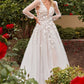 3D Flowers Lace A-Line Bridal Gown by Ladivine CDS436W