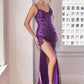 Lace Fitted Glitter Satin Mermaid Gown by Ladivine - CDS439 - Special Occasion