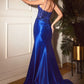 Lace Fitted Glitter Satin Mermaid Gown by Ladivine - CDS439 - Special Occasion