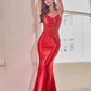 Fitted Glitter & Lace Stretch Satin Gown by Ladivine CDS450 - Special Occasion