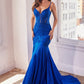 Satin Glitter & Lace Mermaid Gown by Cinderella Divine CDS470 - Special Occasion