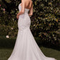 Embellished Strapless Mermaid Wedding Gown by Cinderella Divine CDS482W - Special Occasion