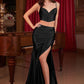 Two Piece Satin Fitted Gown by Cinderella Divine CDS493 - Special Occasion