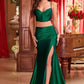 Two Piece Satin Fitted Gown by Cinderella Divine CDS493 - Special Occasion
