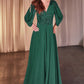 Embellished V-Neckline A-Line Gown by Cinderella Divine CDS508 - Special Occasion/Curves