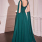 Chiffon Scoop Neckline A-Line Gown By Ladivine CDS509 - Women Evening Formal Gown - Special Occasion