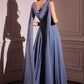 Chiffon Scoop Neckline A-Line Gown By Ladivine CDS509 - Women Evening Formal Gown - Special Occasion