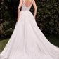 High Illusion Neckline Layered Tulle Bridal Gown by Cinderella Divine CDS511W - Special Occasion