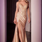 Satin Sweetheart Neckline Glitter Gown By Ladivine CDS521 - Women Evening Formal Gown - Special Occasion/Curves