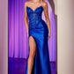 Satin Sweetheart Neckline Glitter Gown By Ladivine CDS521 - Women Evening Formal Gown - Special Occasion/Curves