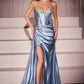 Satin Micro Crystal Strapless Gown by Cinderella Divine CDS526 - Special Occasion